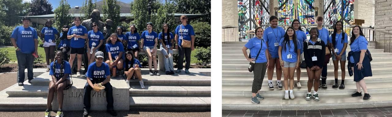 Two group photos from summer field trips